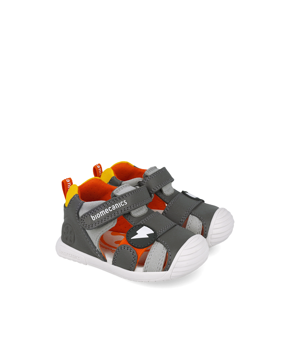 Sandale Cuir Eclair - Gris