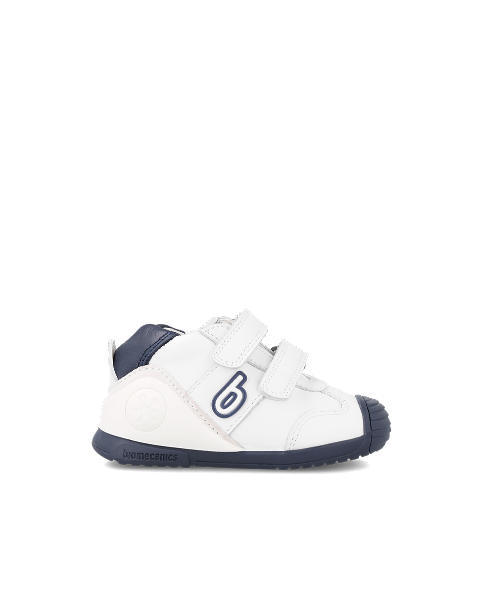 Biogateo Basket sport cuir blanc/bleu