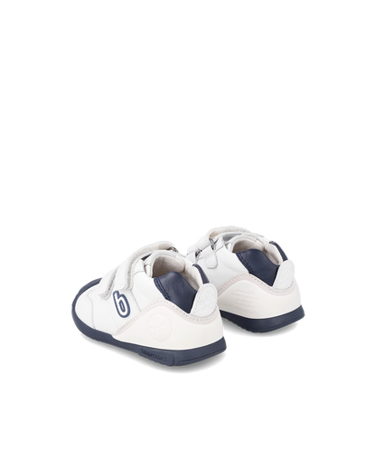 Biogateo Basket sport cuir blanc/bleu