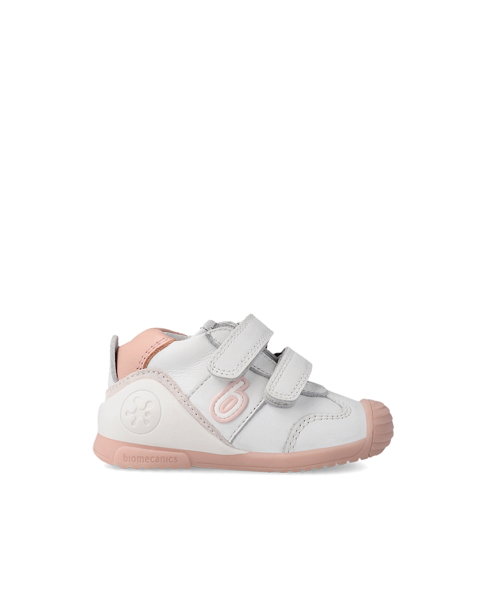 Biogateo Basket Sport - cuir blanc/rose
