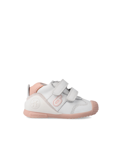 Biogateo Basket Sport - cuir blanc/rose