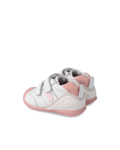 Biogateo Basket Sport - cuir blanc/rose