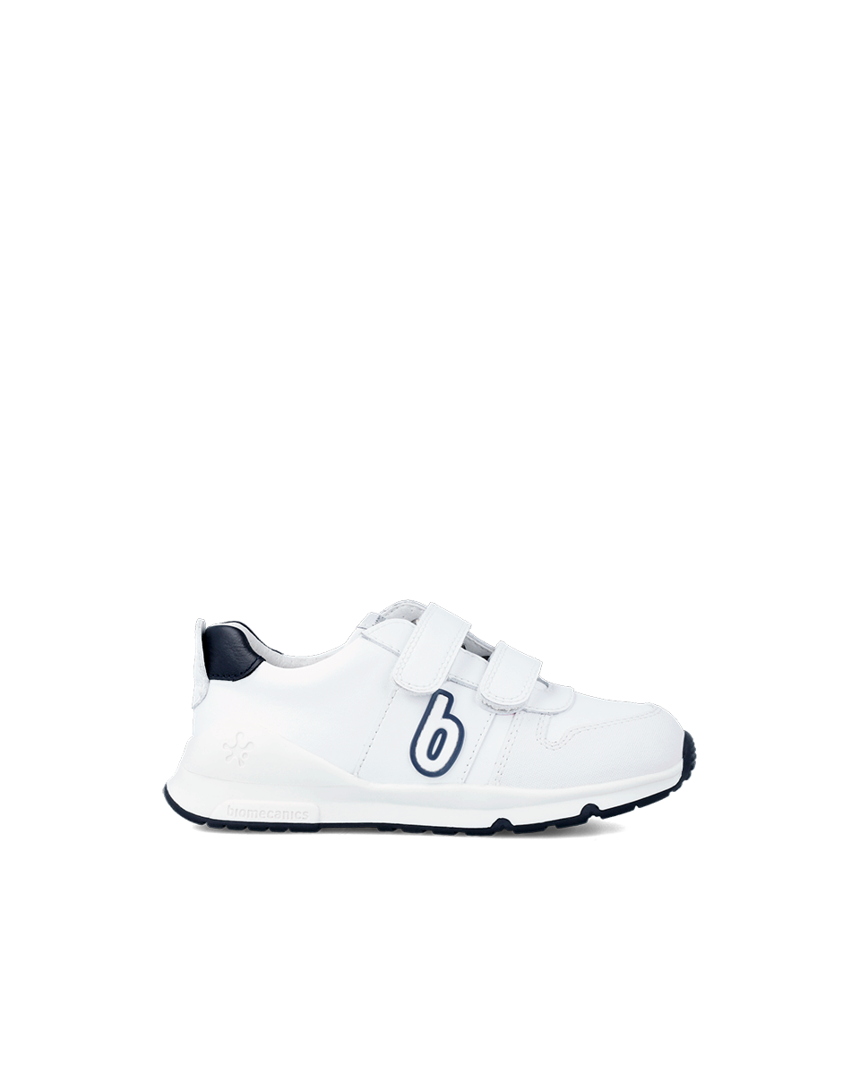 Bioevolution Basket Sport - cuir blanc/bleu