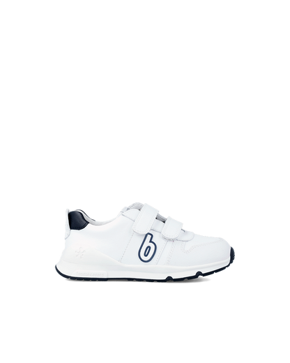 Bioevolution Basket Sport - cuir blanc/bleu