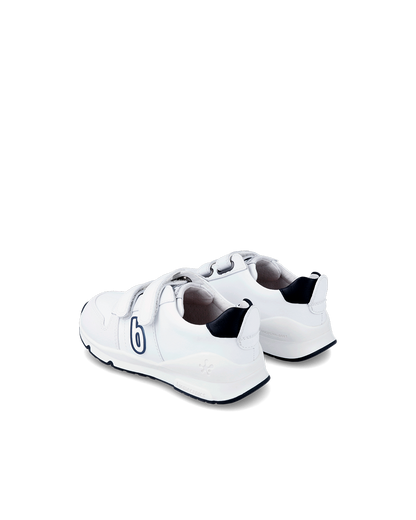 Bioevolution Basket Sport - cuir blanc/bleu