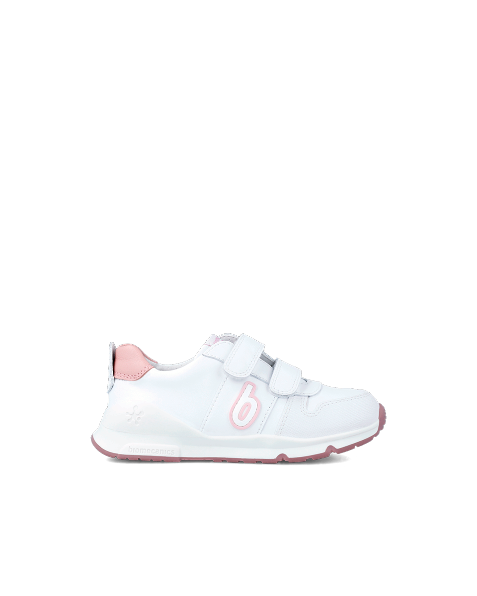 Bioevolution Basket Sport - cuir blanc/rose