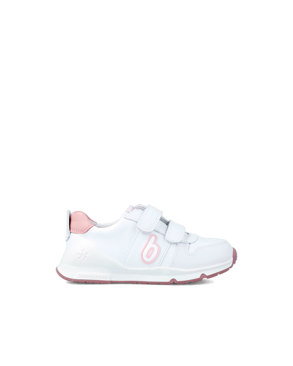 Bioevolution Basket Sport - cuir blanc/rose