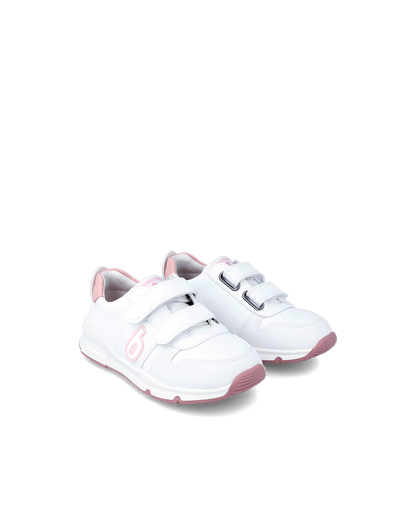 Bioevolution Basket Sport - cuir blanc/rose