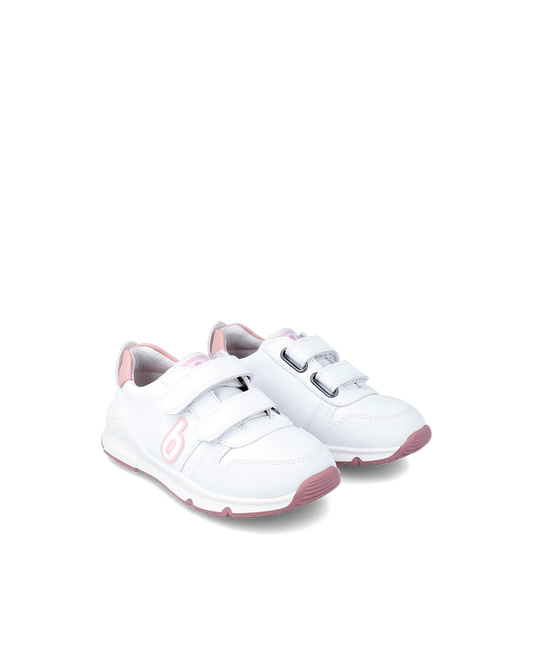 Bioevolution Basket Sport - cuir blanc/rose