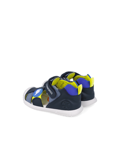 Sandale Cuir Eclair - Bleu Marine