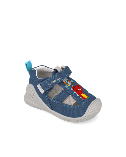 Sandale en toile - Bleu Dinosaure 