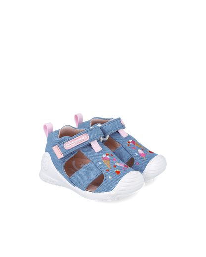 Sandale en toile Biogateo - Bleu Jean