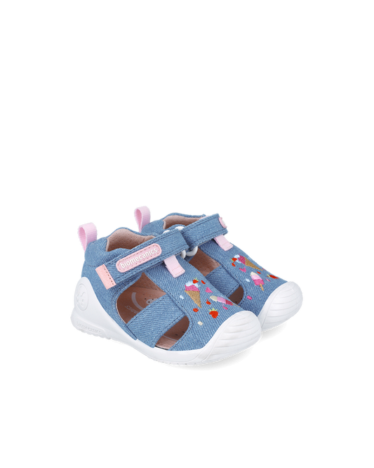 Sandale en toile Biogateo - Bleu Jean
